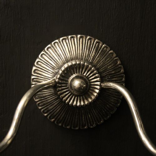 ENGLISH SILVER GILDED TWIN ARM WALL LIGHTS - ADDITIONAL PHOTO 4
