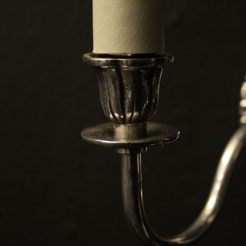 ENGLISH SILVER GILDED TWIN ARM WALL LIGHTS - ADDITIONAL PHOTO 7