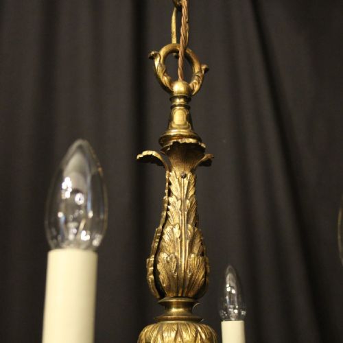 FRENCH GILDED BRONZE 8 LIGHT ANTIQUE CHANDELIER - ADDITIONAL PHOTO 4