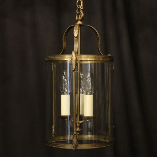 french gilded triple light antique lantern - CATEGORY: ANTIQUE LIGHTING - DATED 1920