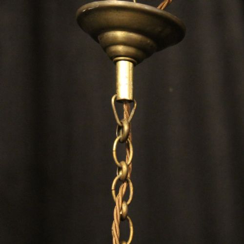 FRENCH GILDED TRIPLE LIGHT ANTIQUE LANTERN - ADDITIONAL PHOTO 6