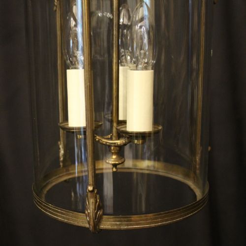 FRENCH GILDED TRIPLE LIGHT ANTIQUE LANTERN - ADDITIONAL PHOTO 7
