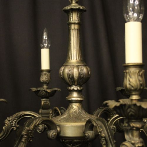 FRENCH FADED SILVER GILDED 6 LIGHT CHANDELIER - ADDITIONAL PHOTO 7