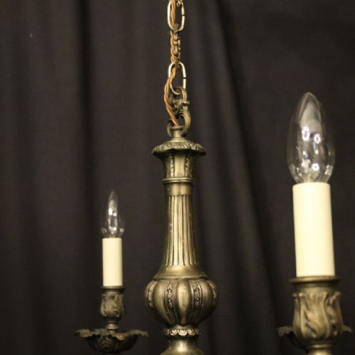 FRENCH FADED SILVER GILDED 6 LIGHT CHANDELIER - ADDITIONAL PHOTO 8