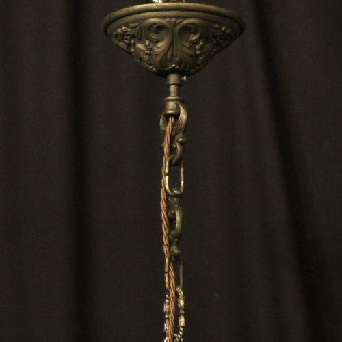 FRENCH FADED SILVER GILDED 6 LIGHT CHANDELIER - ADDITIONAL PHOTO 9