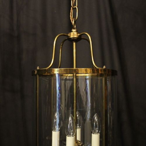 FRENCH GILDED BRASS FOUR LIGHT CONVEX LANTERN - ADDITIONAL PHOTO 1