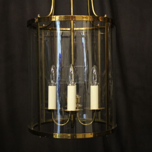 FRENCH GILDED BRASS FOUR LIGHT CONVEX LANTERN - ADDITIONAL PHOTO 2
