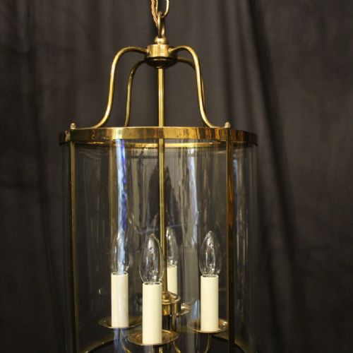 FRENCH GILDED BRASS FOUR LIGHT CONVEX LANTERN - ADDITIONAL PHOTO 8