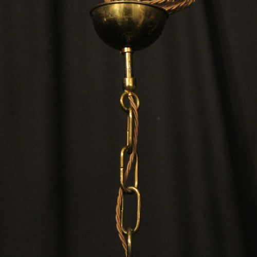 FRENCH GILDED BRASS FOUR LIGHT CONVEX LANTERN - ADDITIONAL PHOTO 9