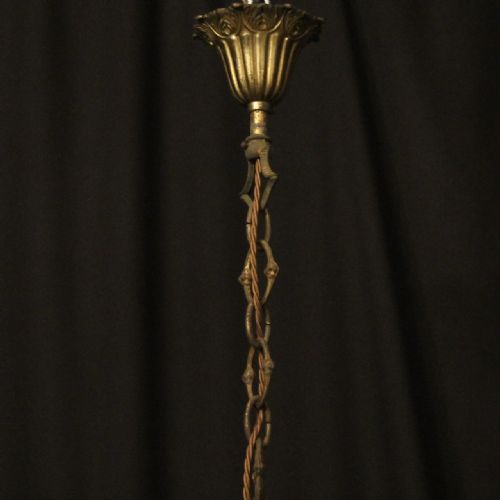 ITALIAN 12 LIGHT GILDED BRONZE CRYSTAL ANTIQUE CHANDELIER - ADDITIONAL PHOTO 9
