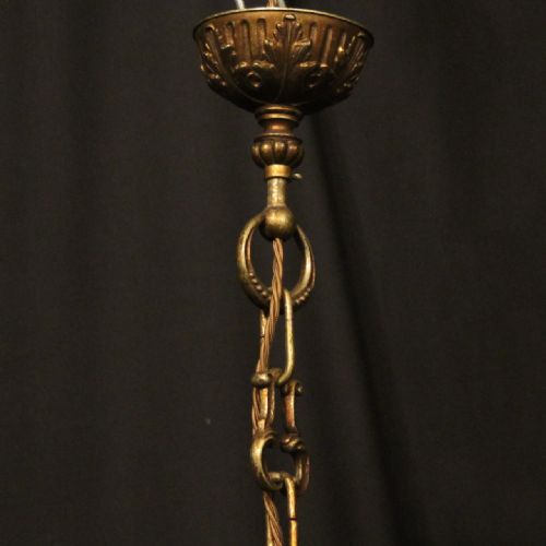 FRENCH GILDED BRONZE 5 LIGHT CHANDELIER - ADDITIONAL PHOTO 9