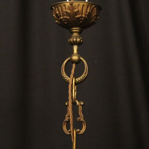 FRENCH GILDED BRONZE 6 LIGHT CHANDELIER - ADDITIONAL PHOTO 9