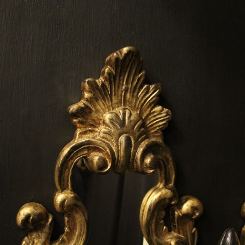 ITALIAN PAIR GILTWOOD TWIN ARM GIRANDOLES - ADDITIONAL PHOTO 1