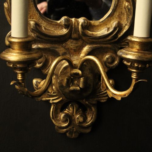 ITALIAN PAIR GILTWOOD TWIN ARM GIRANDOLES - ADDITIONAL PHOTO 3