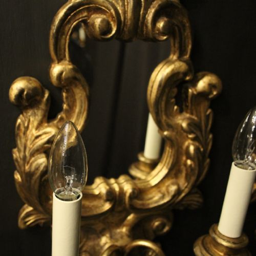 ITALIAN PAIR GILTWOOD TWIN ARM GIRANDOLES - ADDITIONAL PHOTO 5