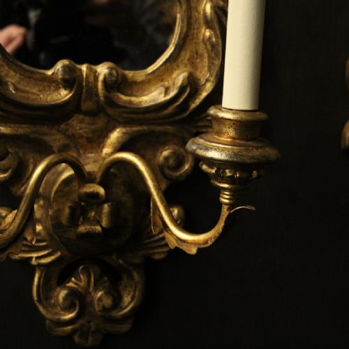 ITALIAN PAIR GILTWOOD TWIN ARM GIRANDOLES - ADDITIONAL PHOTO 6