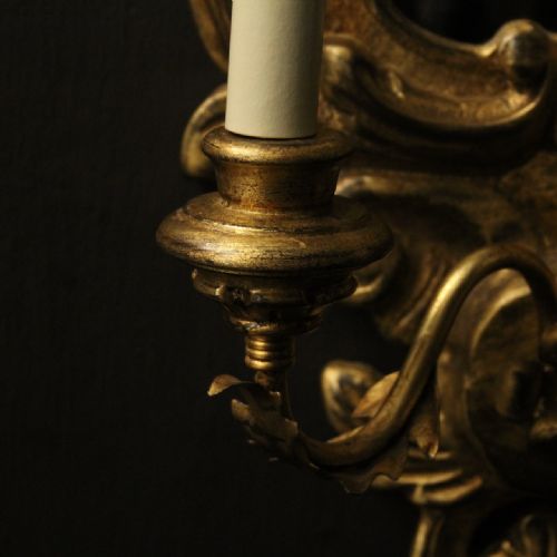 ITALIAN PAIR GILTWOOD TWIN ARM GIRANDOLES - ADDITIONAL PHOTO 7