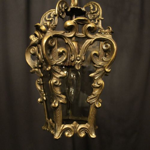 ITALIAN GILDED BRASS SINGLE LIGHT LANTERN - ADDITIONAL PHOTO 1