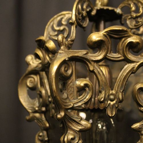 ITALIAN GILDED BRASS SINGLE LIGHT LANTERN - ADDITIONAL PHOTO 2