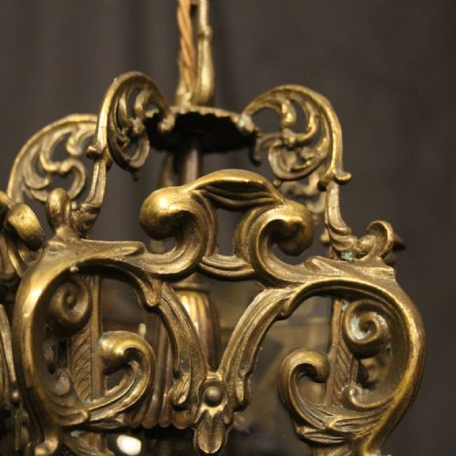 ITALIAN GILDED BRASS SINGLE LIGHT LANTERN - ADDITIONAL PHOTO 4