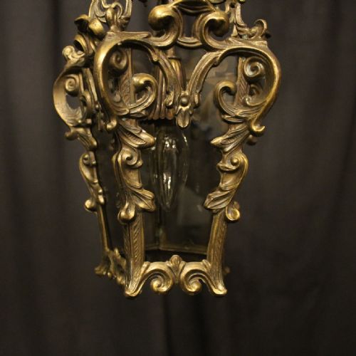 ITALIAN GILDED BRASS SINGLE LIGHT LANTERN - ADDITIONAL PHOTO 5