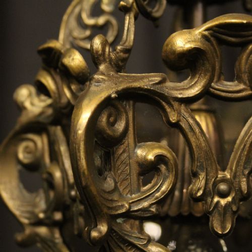 ITALIAN GILDED BRASS SINGLE LIGHT LANTERN - ADDITIONAL PHOTO 6