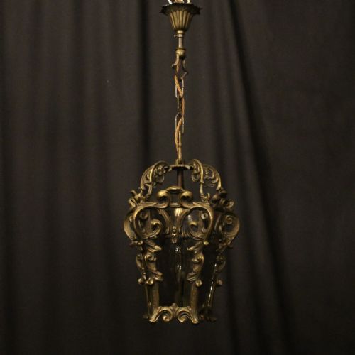 ITALIAN GILDED BRASS SINGLE LIGHT LANTERN - ADDITIONAL PHOTO 7