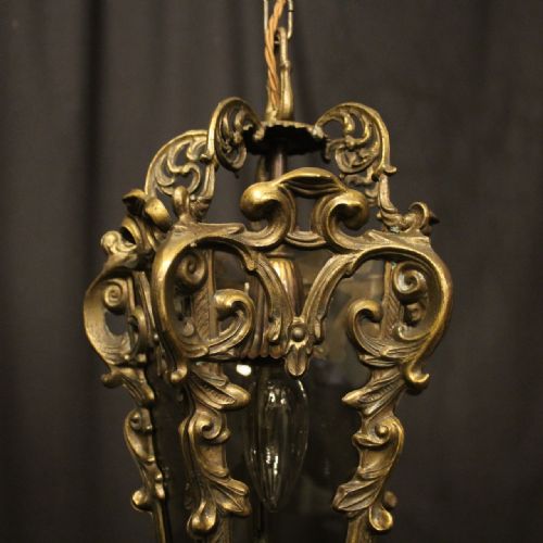 ITALIAN GILDED BRASS SINGLE LIGHT LANTERN - ADDITIONAL PHOTO 8