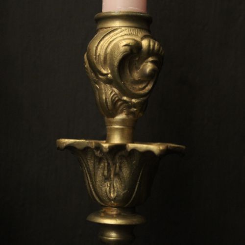 FRENCH PAIR OF BRONZE ANTIQUE WALL SCONCES - ADDITIONAL PHOTO 6