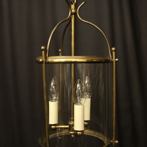 FRENCH GILDED TRIPLE LIGHT CONVEX LANTERN - ADDITIONAL PHOTO 1