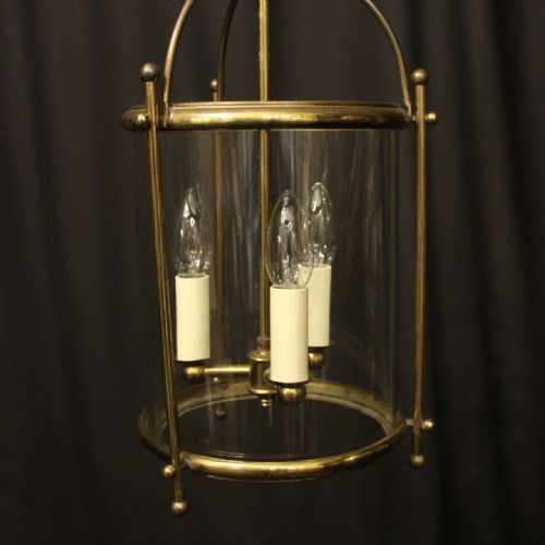 FRENCH GILDED TRIPLE LIGHT CONVEX LANTERN - ADDITIONAL PHOTO 2