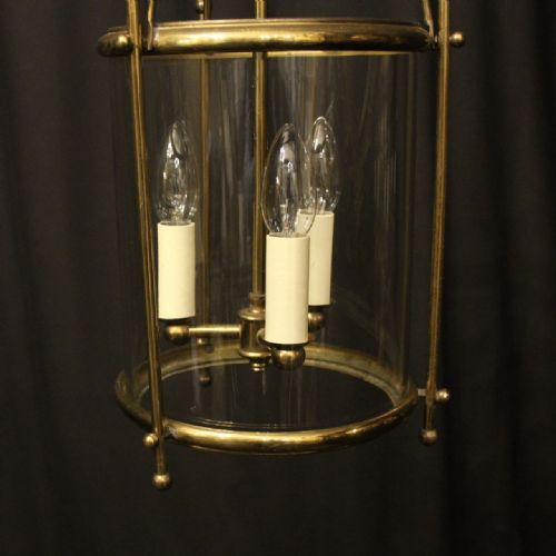FRENCH GILDED TRIPLE LIGHT CONVEX LANTERN - ADDITIONAL PHOTO 3