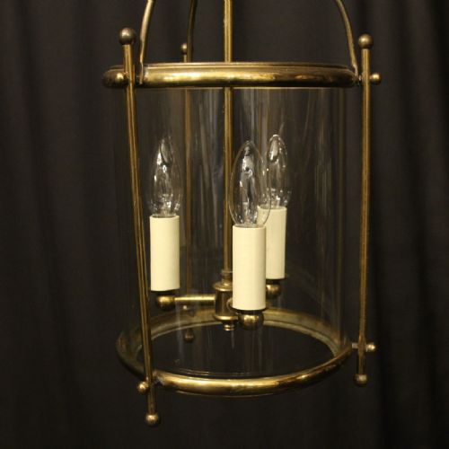 FRENCH GILDED TRIPLE LIGHT CONVEX LANTERN - ADDITIONAL PHOTO 4