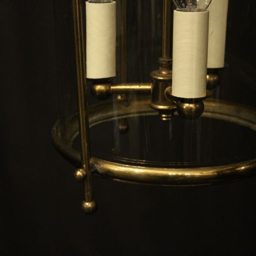 FRENCH GILDED TRIPLE LIGHT CONVEX LANTERN - ADDITIONAL PHOTO 5