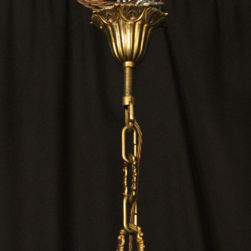 ITALIAN 12 LIGHT GILDED BRONZE CRYSTAL ANTIQUE CHANDELIER - ADDITIONAL PHOTO 9