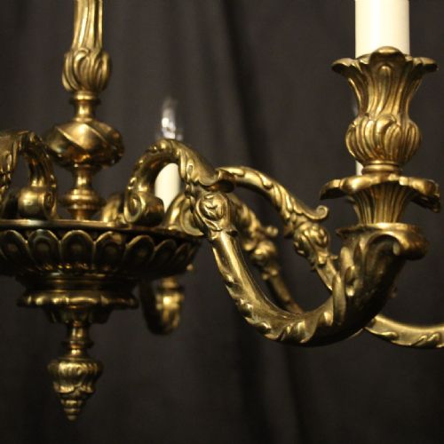 FRENCH GILDED BRONZE 8 LIGHT ANTIQUE CHANDELIER - ADDITIONAL PHOTO 2