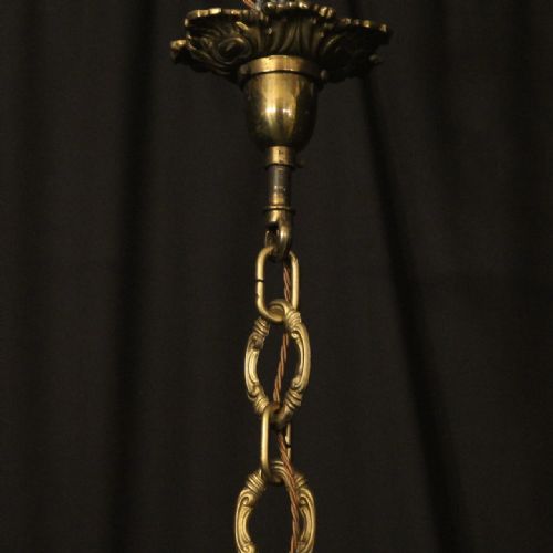 FRENCH GILDED BRONZE 8 LIGHT ANTIQUE CHANDELIER - ADDITIONAL PHOTO 9