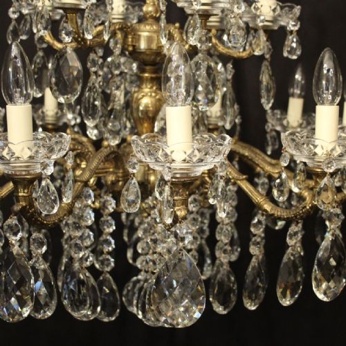 ITALIAN 18 LIGHT GILDED BRONZE ANTIQUE CHANDELIER - ADDITIONAL PHOTO 2