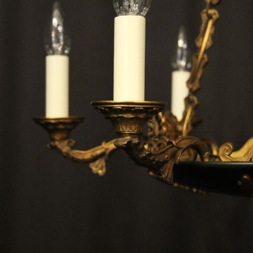 FRENCH GILDED BRONZE EMPIRE 6 LIGHT CHANDELIER - ADDITIONAL PHOTO 3