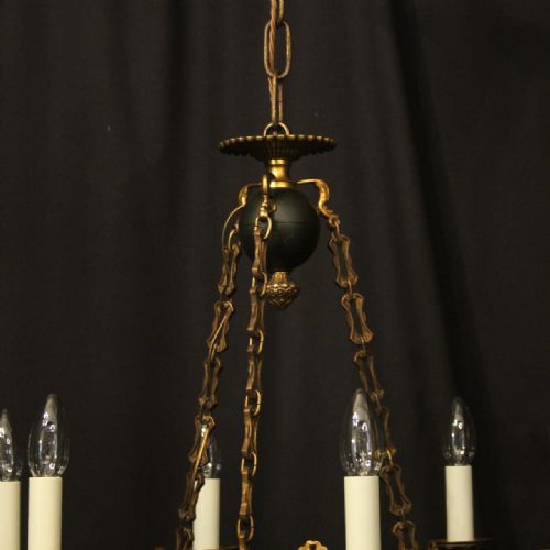 FRENCH GILDED BRONZE EMPIRE 6 LIGHT CHANDELIER - ADDITIONAL PHOTO 7
