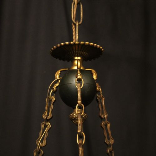 FRENCH GILDED BRONZE EMPIRE 6 LIGHT CHANDELIER - ADDITIONAL PHOTO 8