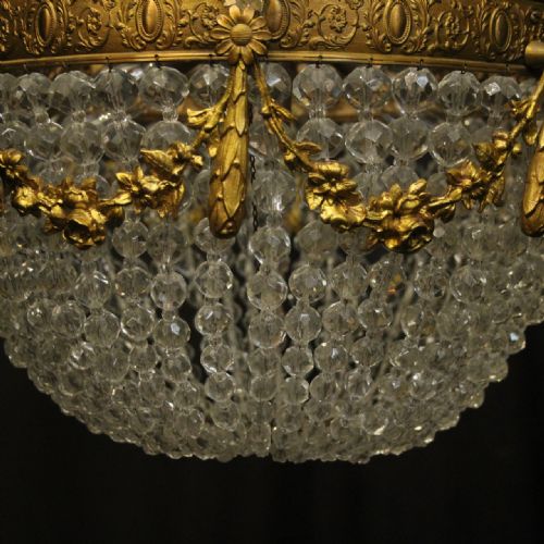 FRENCH GILDED BRONZE 5 LIGHT CHANDELIER - ADDITIONAL PHOTO 5