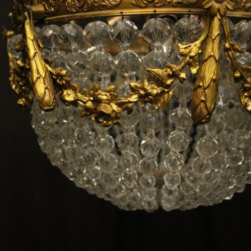 FRENCH GILDED BRONZE 5 LIGHT CHANDELIER - ADDITIONAL PHOTO 6