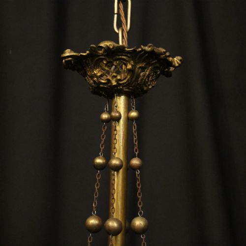 FRENCH GILDED BRONZE 5 LIGHT CHANDELIER - ADDITIONAL PHOTO 9