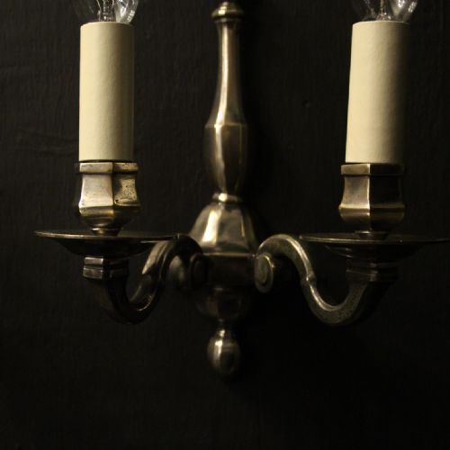 FRENCH SILVER SET OF 6 TWIN ARM ANTIQUE WALL LIGHTS - ADDITIONAL PHOTO 2