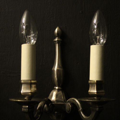 FRENCH SILVER SET OF 6 TWIN ARM ANTIQUE WALL LIGHTS - ADDITIONAL PHOTO 5