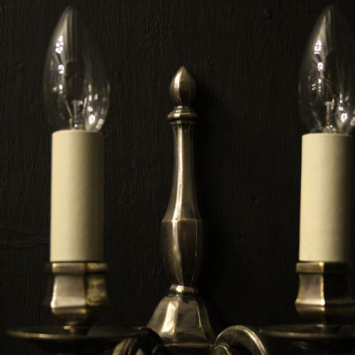 FRENCH SILVER SET OF 6 TWIN ARM ANTIQUE WALL LIGHTS - ADDITIONAL PHOTO 8