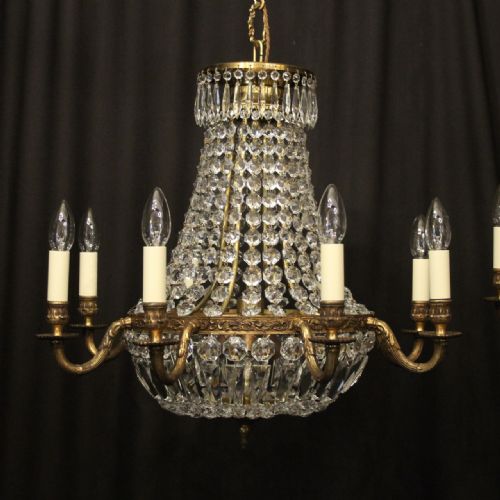 FRENCH PAIR OF TENT WATERFALL CHANDELIERS - ADDITIONAL PHOTO 1