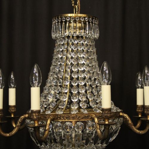 FRENCH PAIR OF TENT WATERFALL CHANDELIERS - ADDITIONAL PHOTO 2