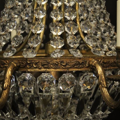 FRENCH PAIR OF TENT WATERFALL CHANDELIERS - ADDITIONAL PHOTO 4